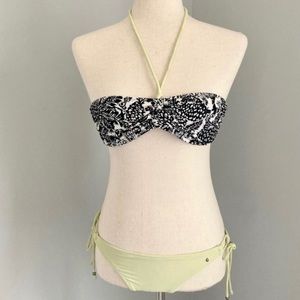 American Eagle Black and Green Bikini Set